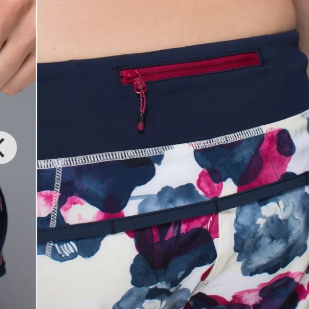 Lululemon Inkwell Floral Ghost Bumble Berry Speed Up Shorts 3” 2014 - Picture 7 of 15